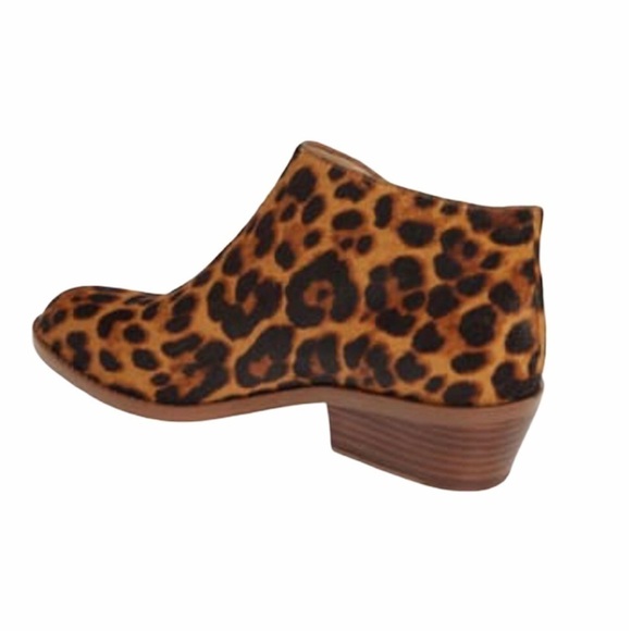 1. State Animal Print Leather Block Heel Booties Women’s Size 8 Statement - Picture 3 of 11